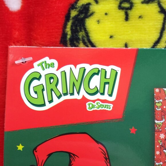 Dr. Seuss The Grinch Plush Throw Blanket 50" x 70" Super Soft Fleece Christmas - Picture 5 of 11